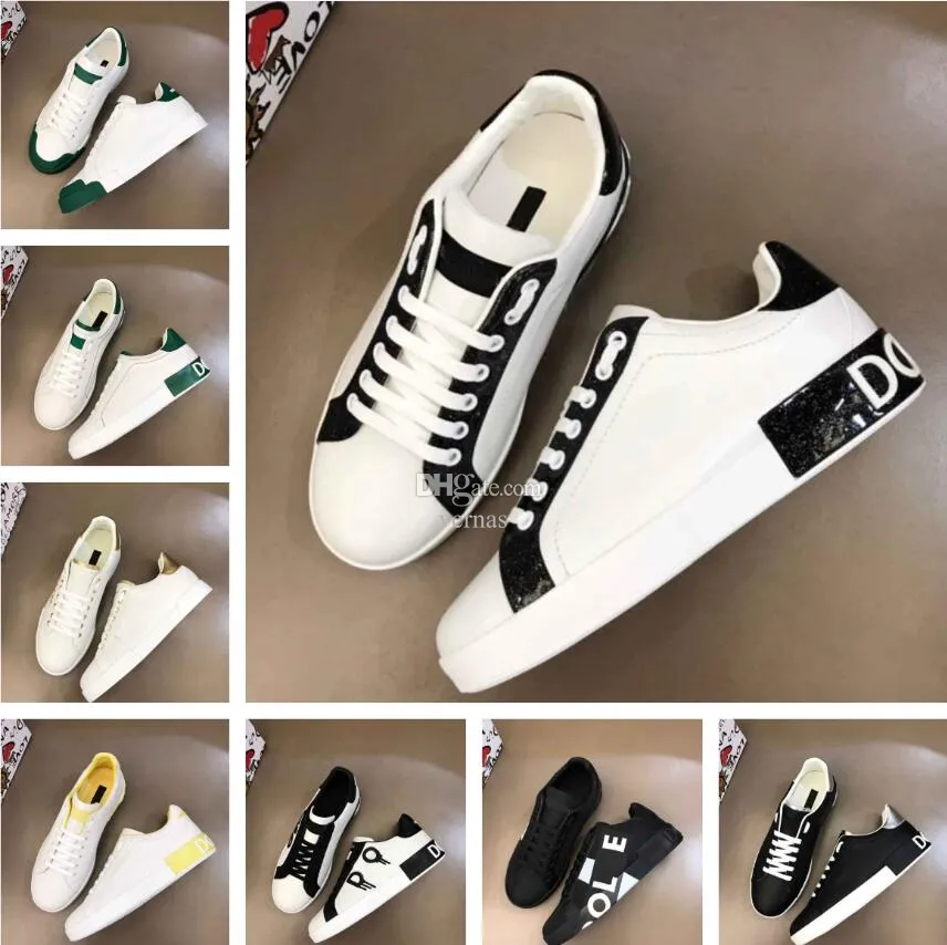 

With Box Designer Shoes Famous Brand Men Sports Shoes Luxury White Black Calfskin Nappa Dolces & Gabbanas DG-Portofins Sneakers Technical Outdoor Runner Coup GOe