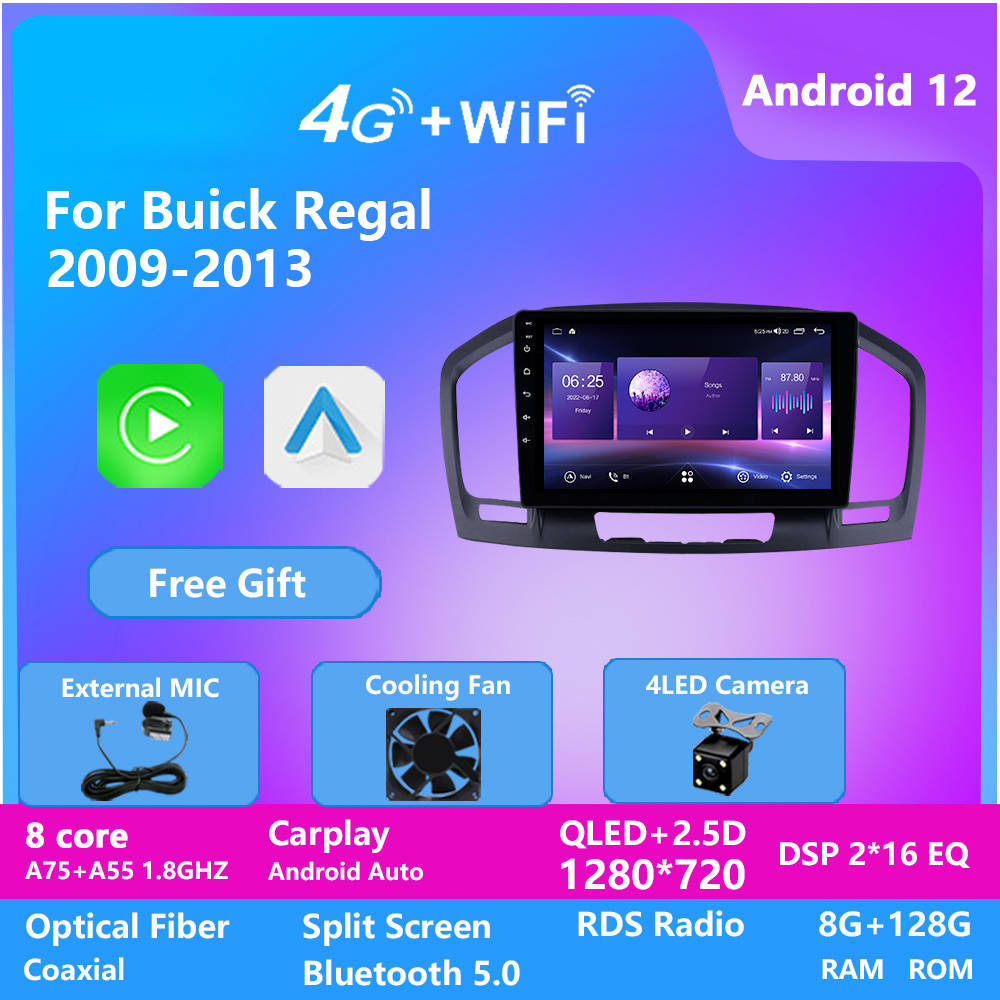 

Touch Screen Android Car Dvd Video Player for Buick REGAL 2009-2013 Radio Stereo Audio Gps Navigation WIFI 4G BT