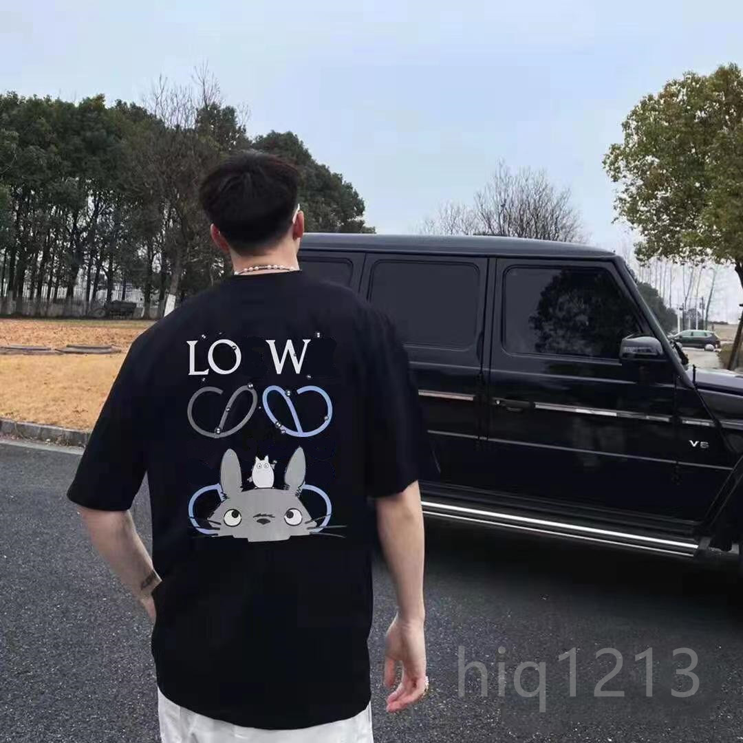 

high-quality Print T-shirt Loewe Men's and Women's Same Letter New Summer Versatile High-end Half-sleeve Cotton Youth Fashion Brand shirt, 002