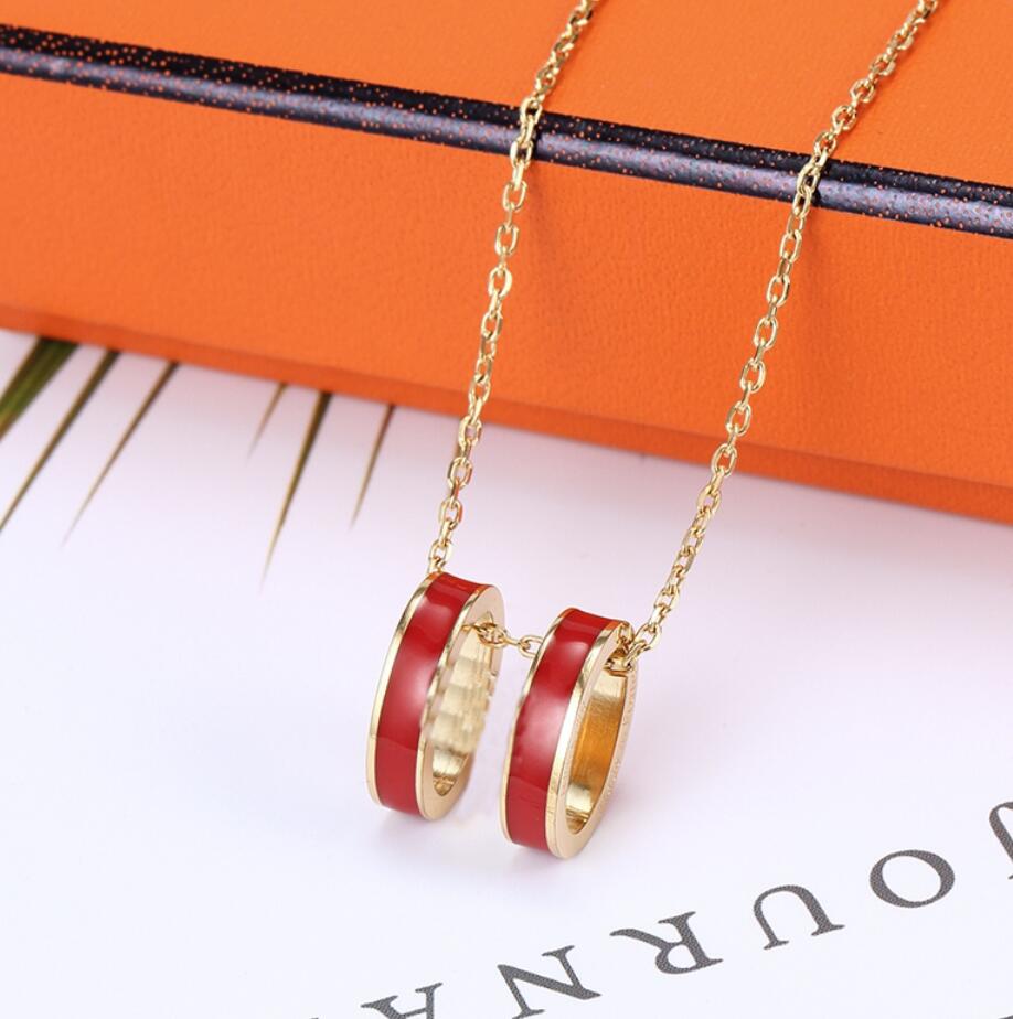 

Multi-Style Women Necklace Designer H Letter Pendant Jewelry Necklace Stainless Steel Enamel Clavicle Chain Necklace Fashion Women simple Necklace Jewelry