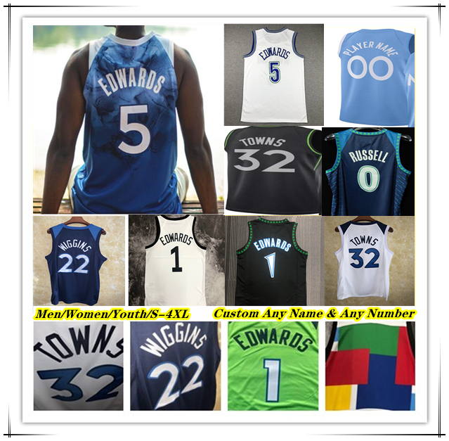 Printed Basketball Jersey MINNESOTA Anthony Edwards Karl-Anthony Towns Mike Conley Rudy Gobert Jaden McDaniels Naz Reid Jaylen Nowell Kyle Anderson Kevin Garnett 