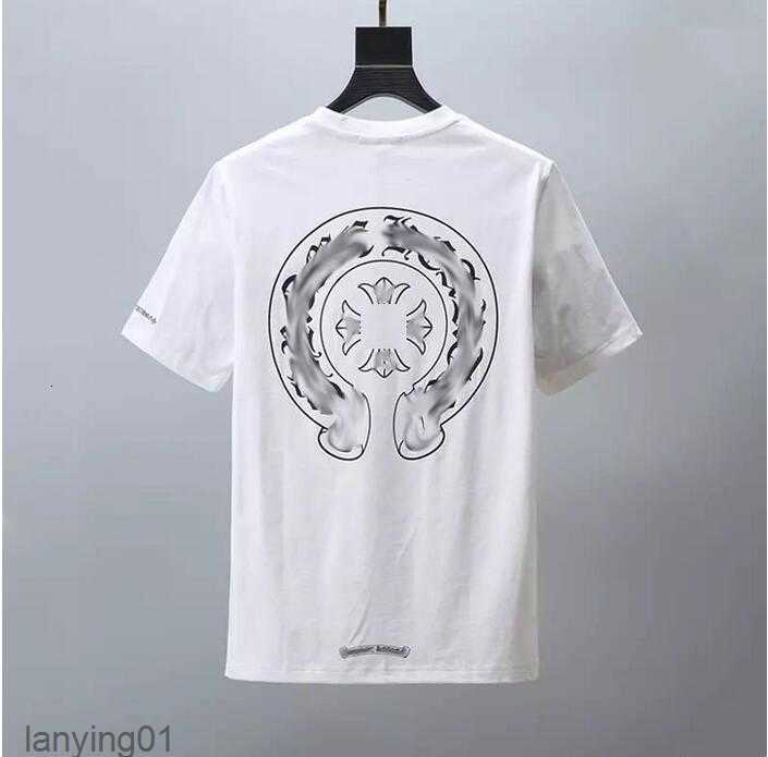 

Fashion Mens Classic t Shirts Brand Top T-shirts Ch White Short Sweater Casual Embossed Letter Horseshoe Sanskrit Cross Pattern Designers Tees Women Tshirts p11