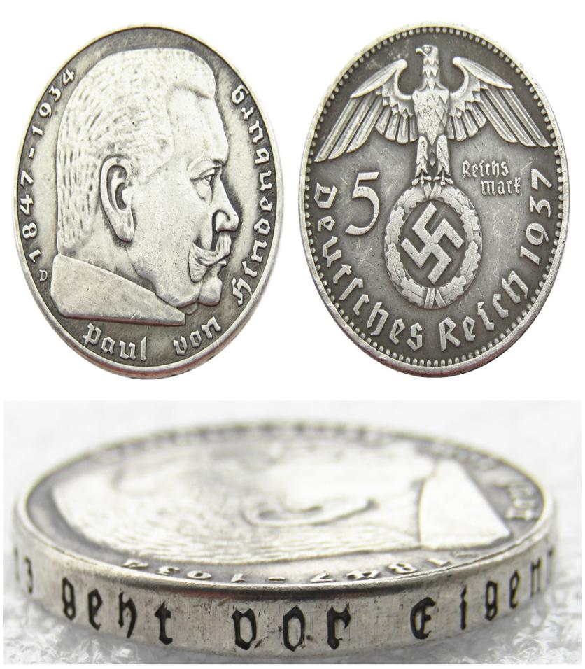 

Germany 5 Mark 1937ADEFGJ 6pcs Mintmarks For Chose silver Plated Craft Copy Coins metal dies manufacturing factory 5156549