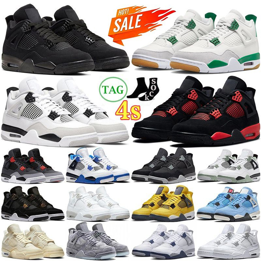 

2023 Jumpman 4 4s Mens Basketball Shoes Pine Green Military Black Cat Canvas University Blue Red Thunder Cactus Jack 4 4s Men Women Trainers Outdoor Sports Sneakers, 30