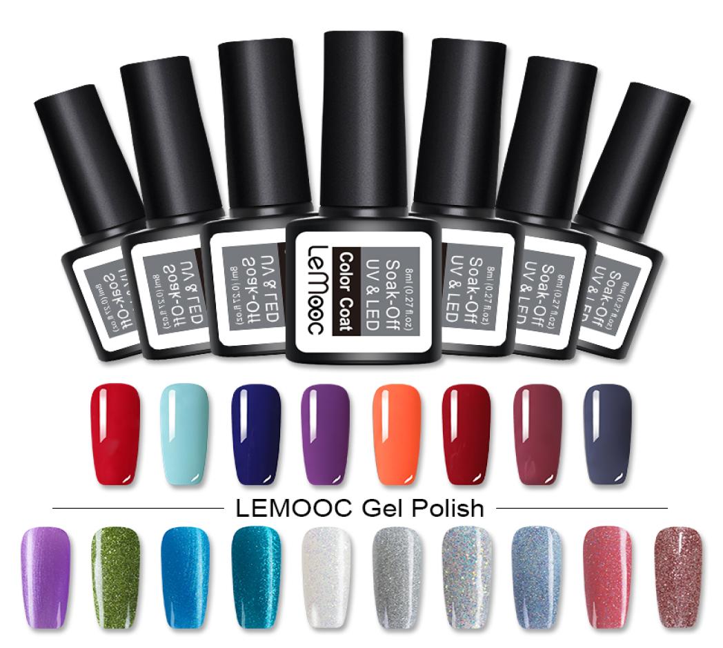 

LEMOOC 8ml Nude Pink Series Nail Gel Polish Pure Color Soak Off LED UV Gel Varnish Long Lasting Nail Art Lacquer6863554, Silver