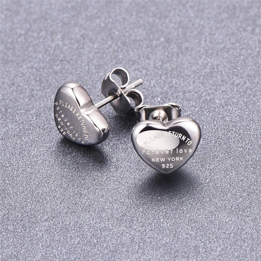 

Top earring designer for women earrings heart studs luxury titanium steel Earrings S925 sterling silver sweet Earrings brand cute ear rings jewelry Party Gifts