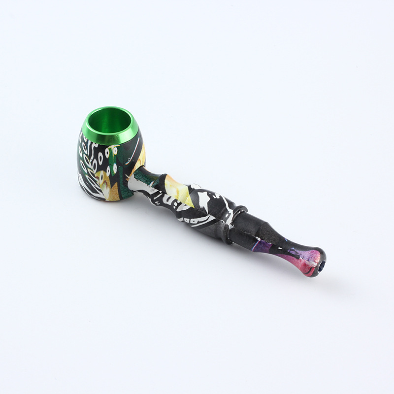 

Smoking metal Pipes Water Transfer Printed Color hand tobacco pipe removable for wholesale