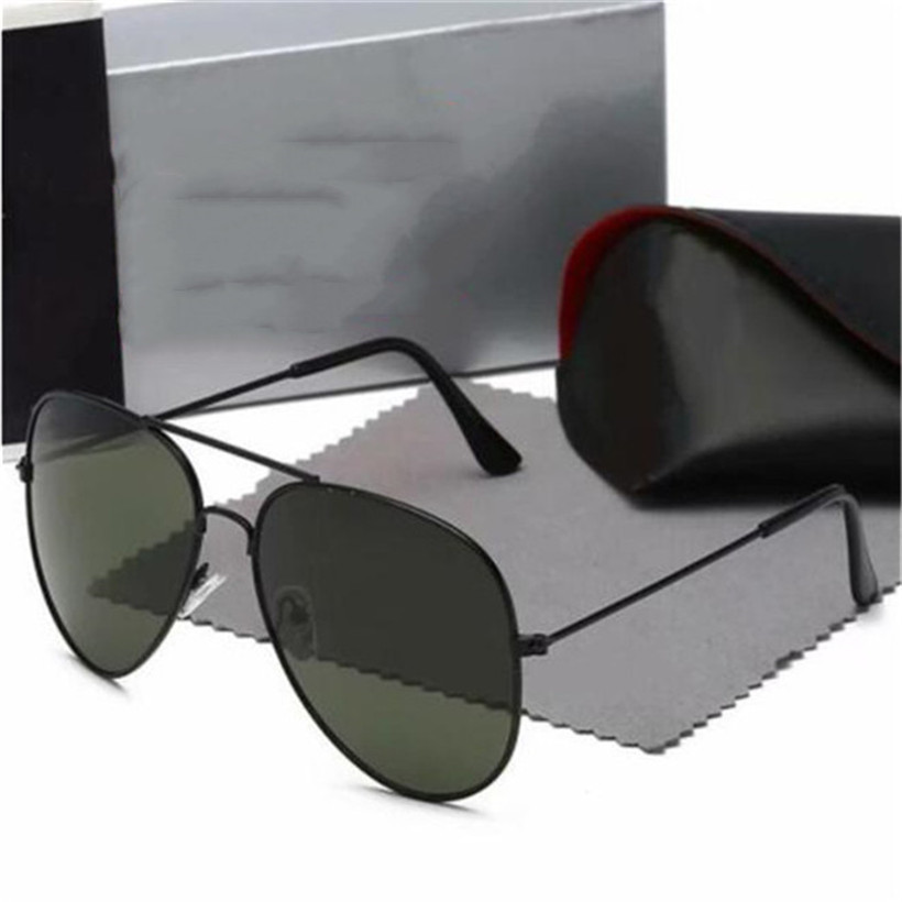 

Classic Sunglass Brand Designer UV400 Eyewear Metal Gold Frame Sun Glasses Men Women Mirror Sunglasses Polaroid glass Lens With Box