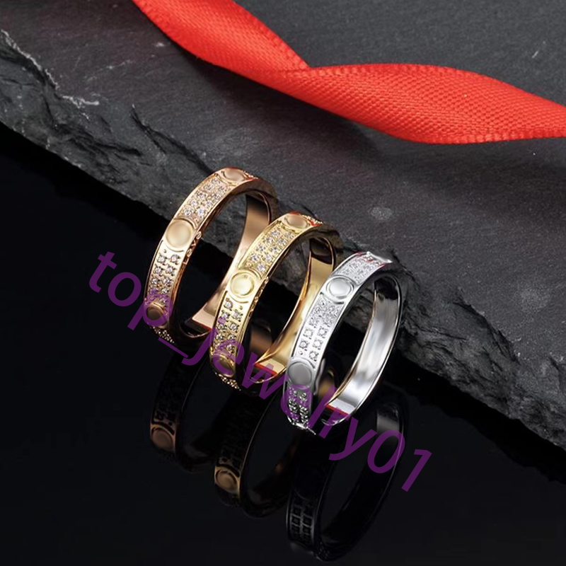 

designer stones ring full diamond titanium steel gold and silver couple ring rose gold ring for men and women couple jewelry gift colorfast technology.