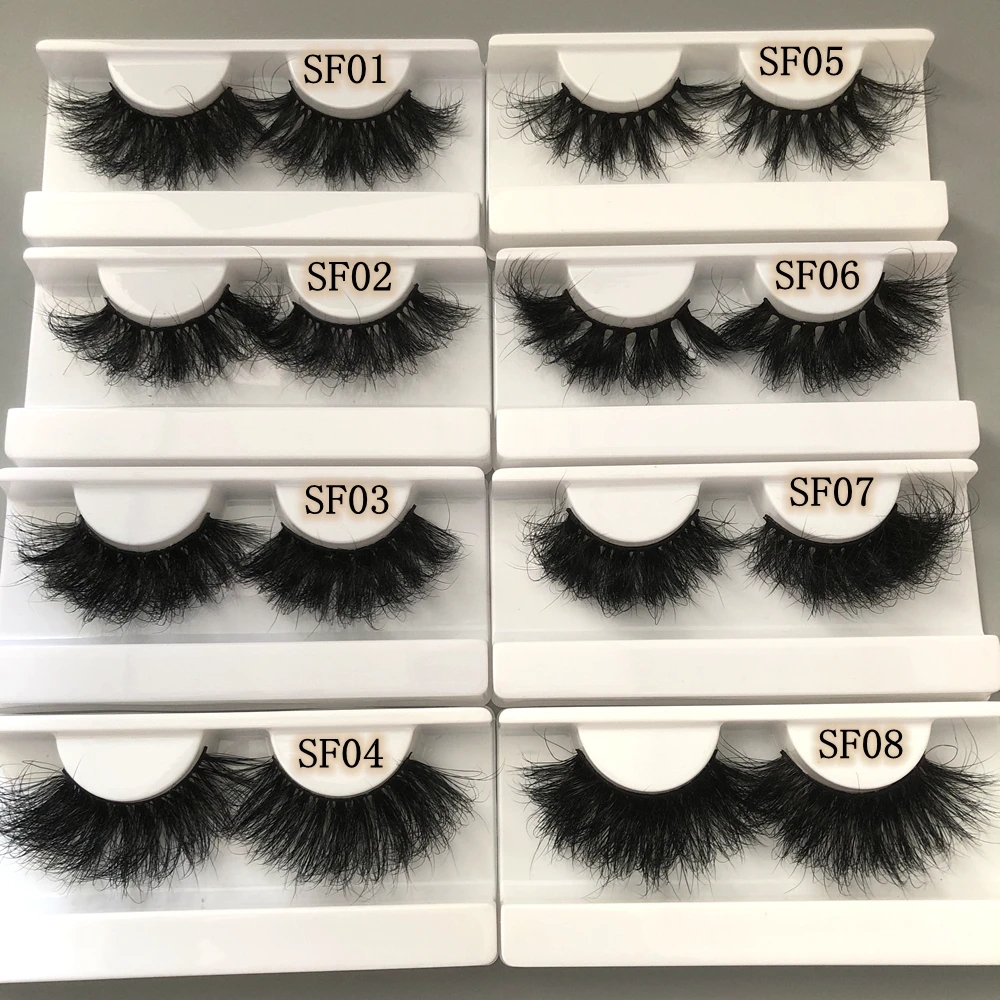 

Wholesale Mink Lash Volume False Eyelashes Dramatic Fluffy 25mm Long Lashes Messy Reusable Cruelty Free EyeLash