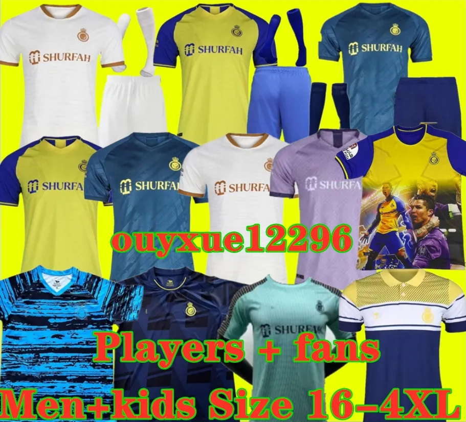 

22 23 Al Nassr FC soccer Jerseys Ronaldo 2022 2023 Home away third CR7 Gonzalo Martinez Talisca Ghislain Konan Vincent Aboubakar men Football shirt