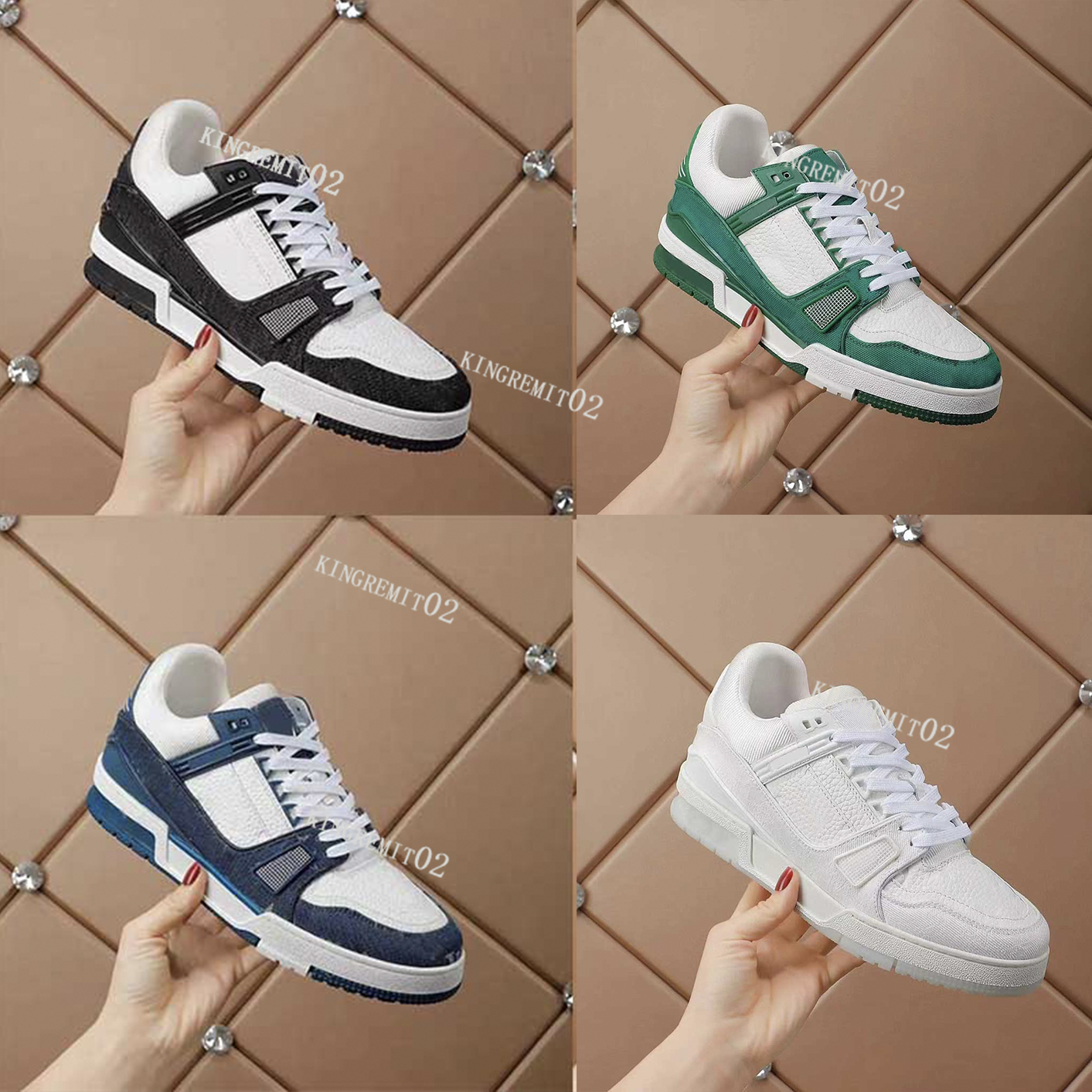 

Designer Casual Shoes Men Shoes Vintage Platform Trainers Denim Monograms Shoes Rubber Canvas Leather Sneaker With Box, 21