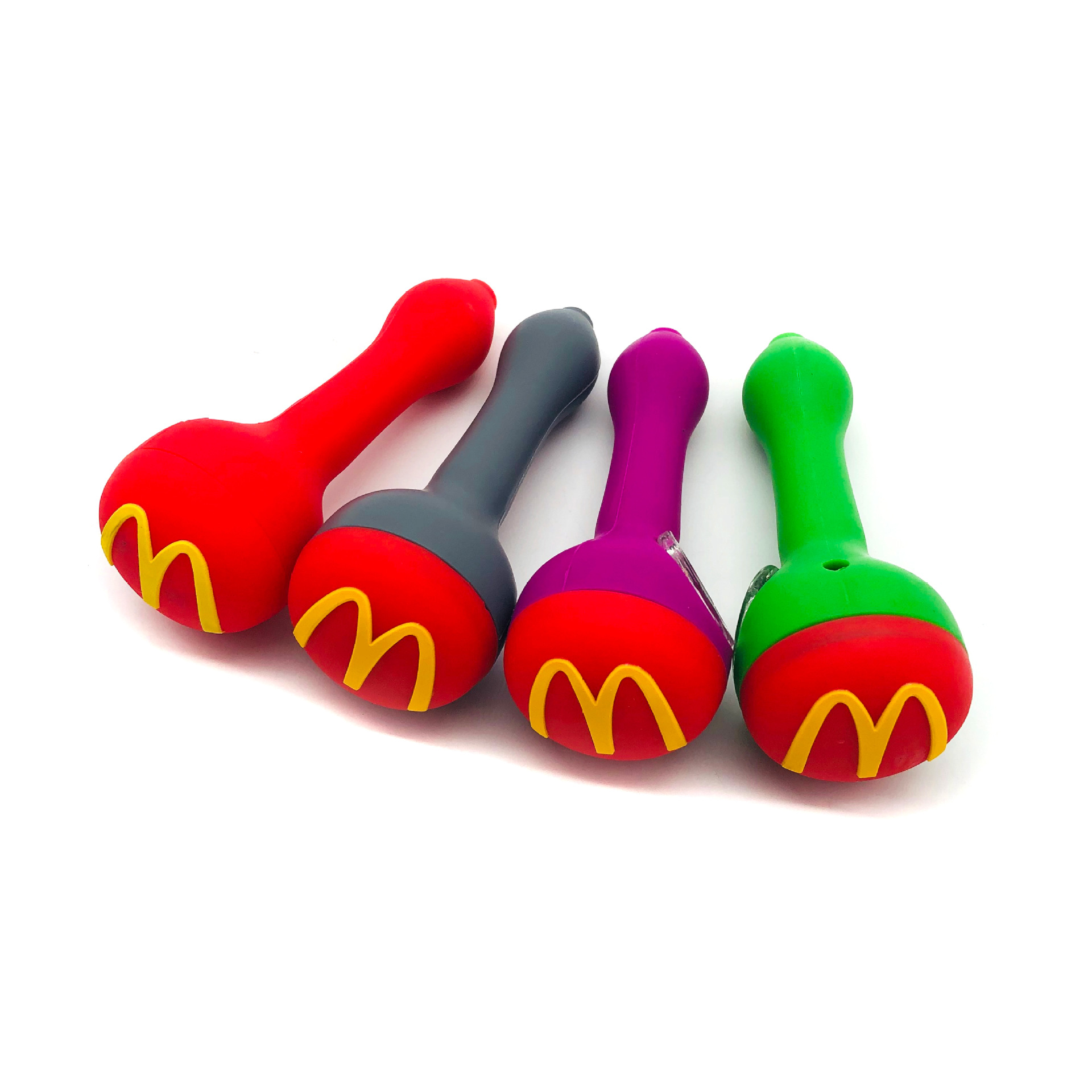 

M word Golden Arch glass water pipe hand for wholesale tobacco with Silicone Pipes herb