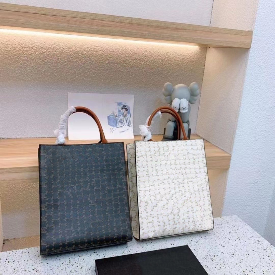 

Designer bags Vertical Cabas handbag tote bag female bag all-in-one retro clamshell small square bag single shoulder crossbody bag 28cm, Black