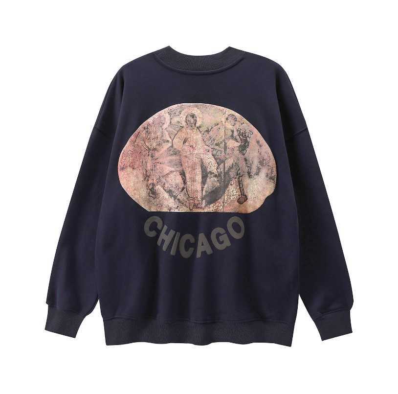 

CPFM Kanyes Kanyes Sanshen Oil Painting Little Popular Fashion Brand American High Street Cotton Loose Men's Fleece Sweater, Shipping fee