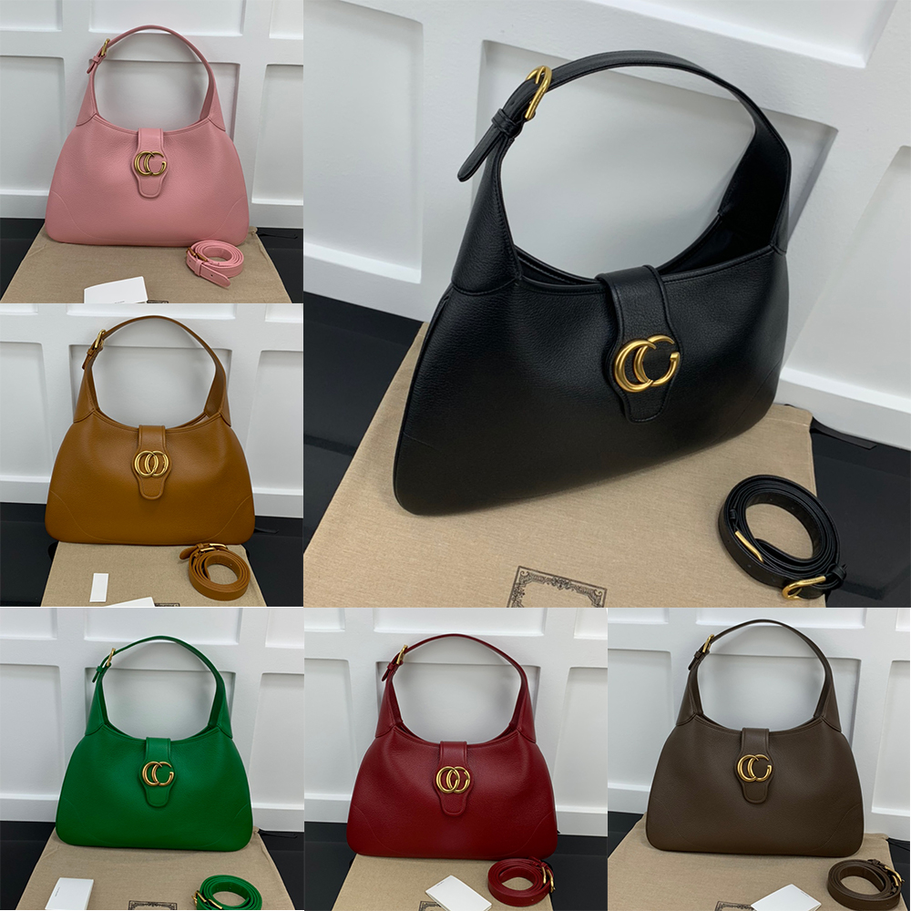 

Luxury Handbag Shoulder Bag Brand Designer Seams Magnetic Double G Leather Bags Women's Clamshell Crescent Shape Bags Adjustable Shoulder Strap, Box for free don't buy