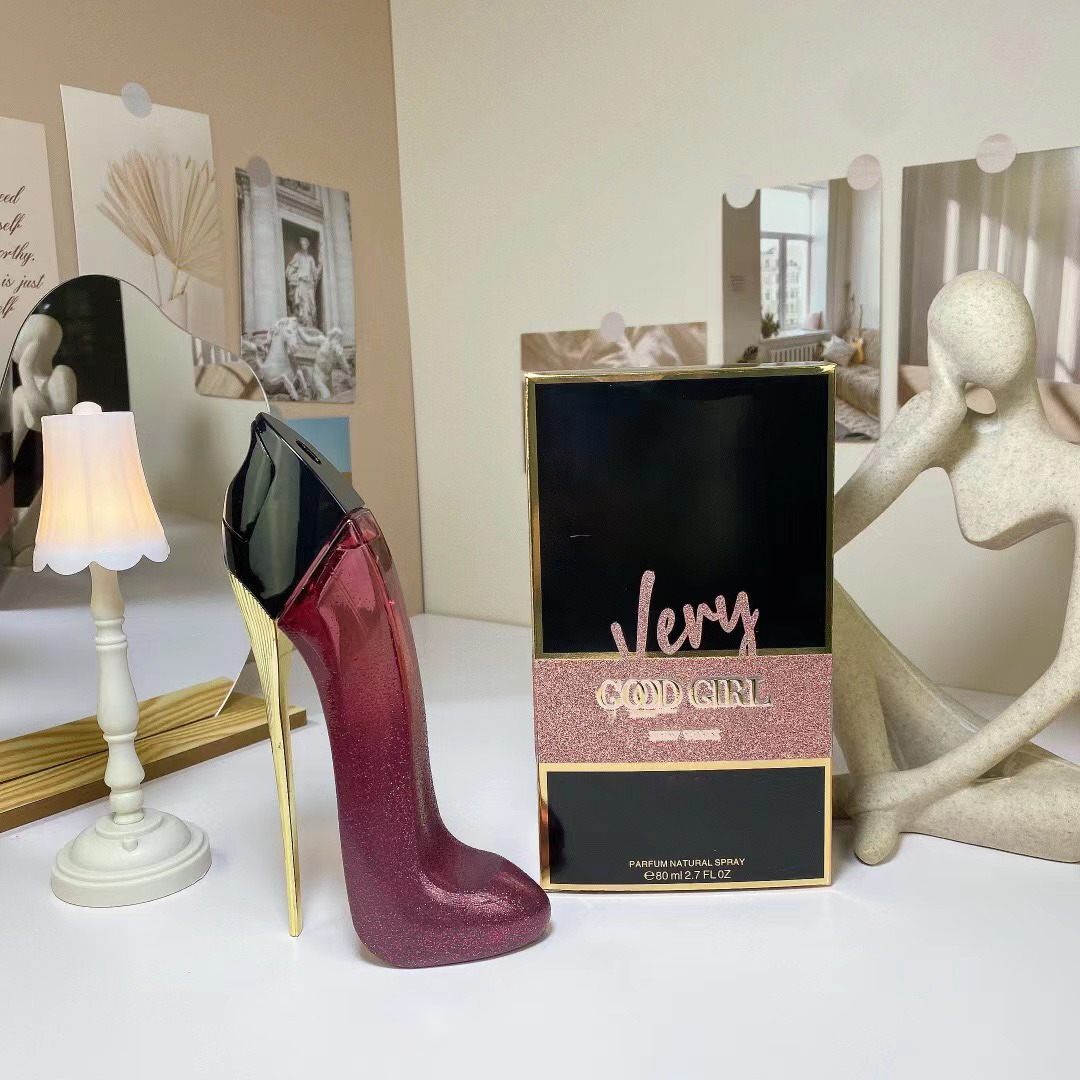 

Very Good Girl Perfume for Woman Design Brand Fragrance Parfum 80ml 2.7 FL OZ EDP EAU De Parfum Spray Strong Perfume High Heel Bottles Clone Long Time Lasting Deodorant