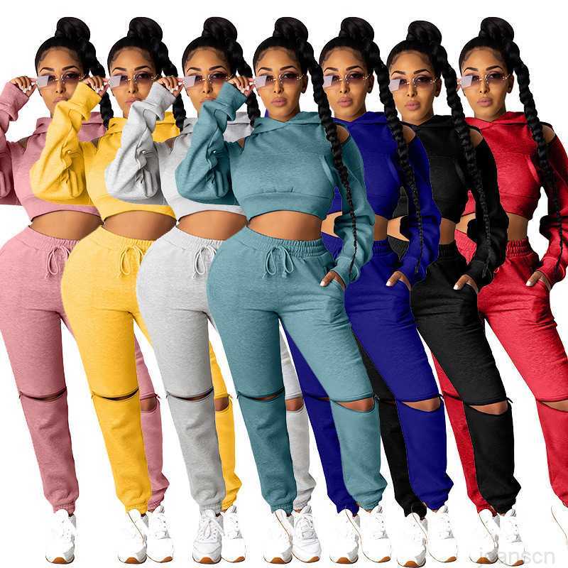 

Women Clothing tracksuits Two Piece Set Winter Tracksuit Ladies Hooded Strapless Pullover Long Pants Suits Female Casual Sports Outfits, Yellow
