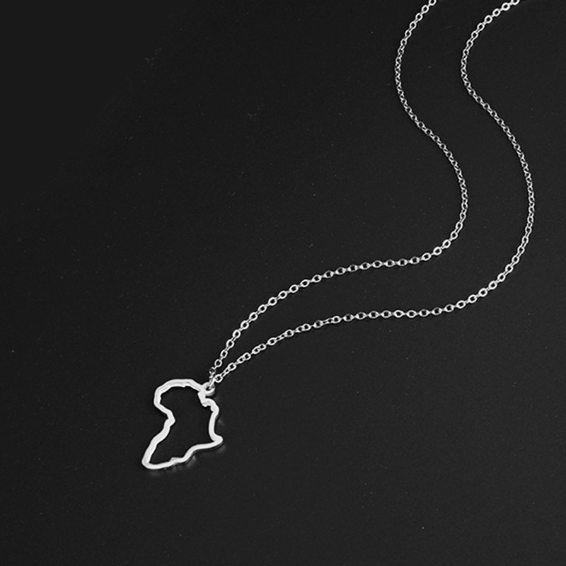 10pcs Outline Africa Map Necklace Country of South African Map Necklace Simple Adoption Ethiopia Africa Continent Necklaces Jewelry Gifts-image-856720929