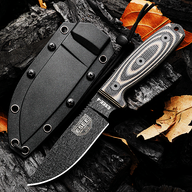 

ESEE Survival Straight Knife 1095 High Carbon Steel Drop Point Blade Full Tang G10 Handle Outdoor Camping Hunting Fixed Blade Knives with Kydex