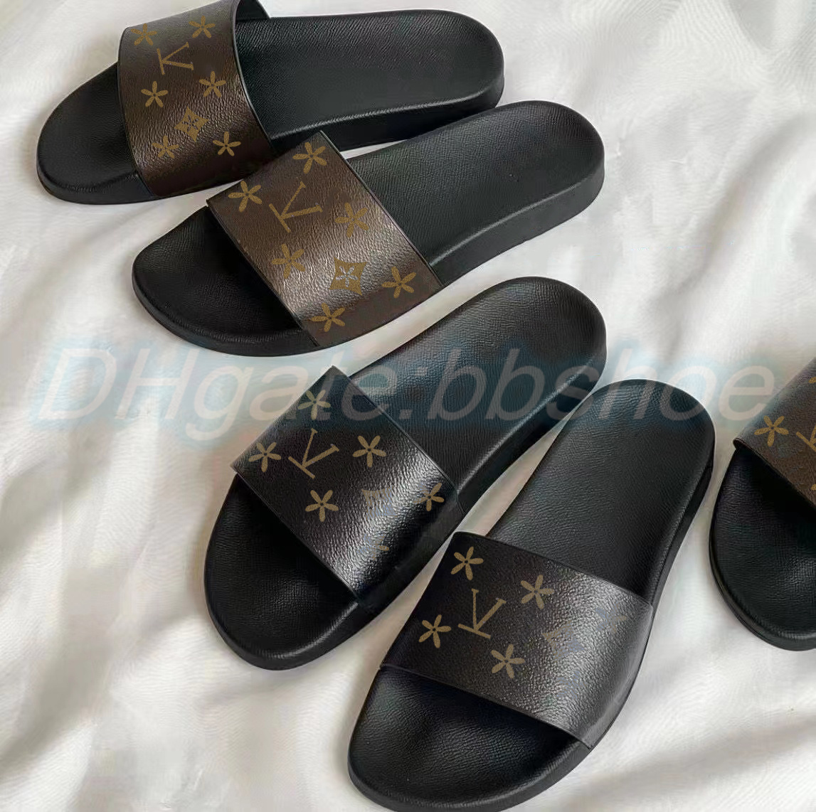 

Waterfront sandal Mule woman Rubber outsole luxury shoes waterproof man designer Macassar Slide Summer Fashion Wide Flat Slipper, #2