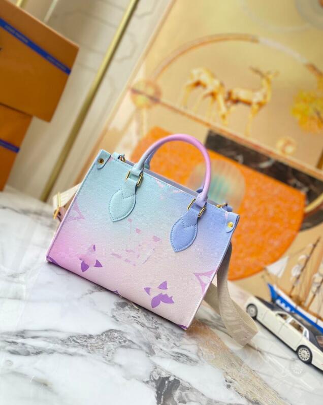 

25cm FASHION ONTHEGO WOMEN luxurys designers bags genuine leather Handbags messenger crossbody shoulder bag Totes Wallet shoppingbag 5039 7A, 1#s black embossed size:25cm