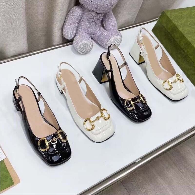 

Summer Women Sandal Beach designer shoes fashion 100% leather Belt buckle Thick heel Heels lady Sandals Metal cowhide Work Womens Shoes size 35--42 Genuine leather sole, Colour 25