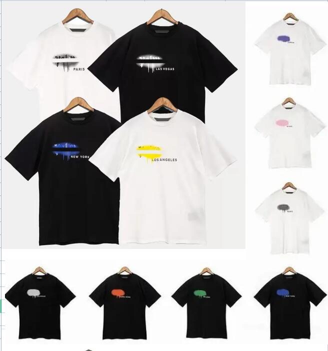 

Men's T-shirts Summer Mens T-shirt Graffiti Palms Palmangel City Designer Limited Inkjet Letter Printing Women's Sailboat Short-sleeved Casual Hip Hop Tshirts, 12