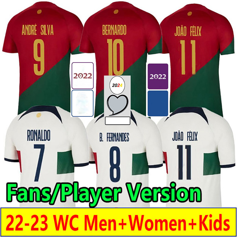 

2023 BERNARDO FERNANDES soccer jerseys VITINHA JOAO FELIX CANCELO football shirt G. RAMOS RUBEN NEVES N. MENDES PEPE R. LEAO roNalDo Portuguese Women Men Kids camesitas, Kids 22-23 away