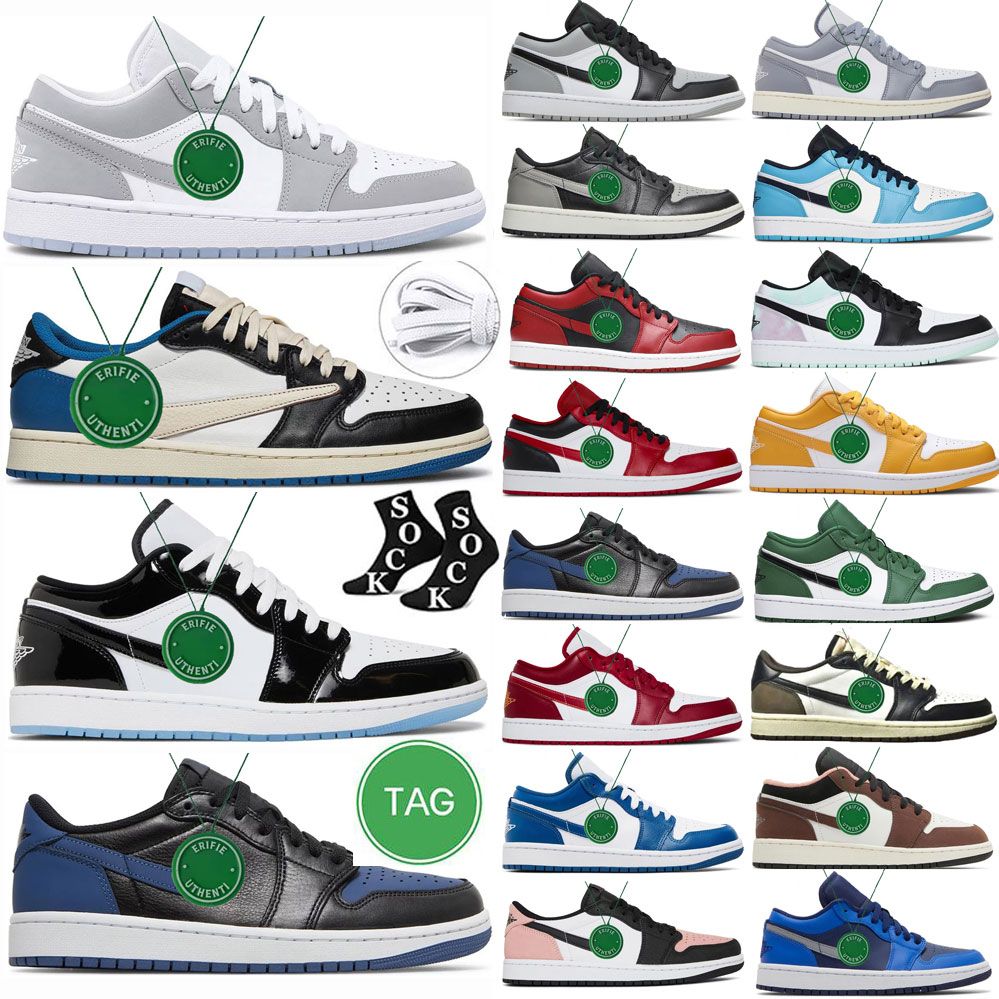 

Basketball Shoes Jumpman 1 Low Og Shoes Men Women Patent Bred Toe Concord Cool Grey Size 13 Shoes Black White Unc Chicago Lost Mystic Navy Reverse Mocha Tie, Color #29