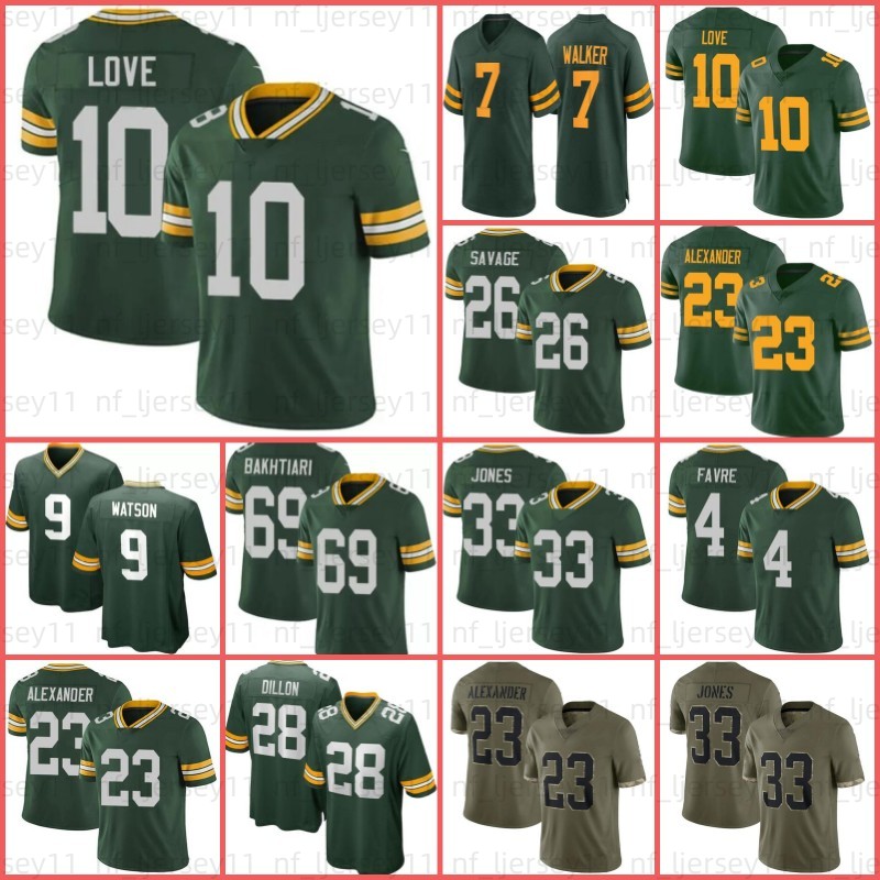 

Aaron Jones Love 10 Football Jersey Christian Watson Jaire Alexander Randall Cobb Dillon David Bakhtiari Lazard Romeo Doubs Quay Walker Mason, Men jersey