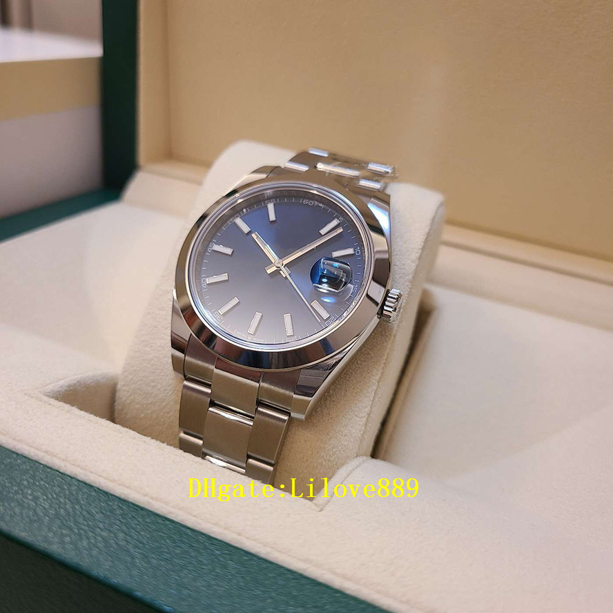 

Completely New Watch 41mm New Release 126300 Blue Jubilee Fluted Full Set BP Automatic Mechanical Sapphire Glass MEN Watches Waterproof Original Packaging, Polishing cloth