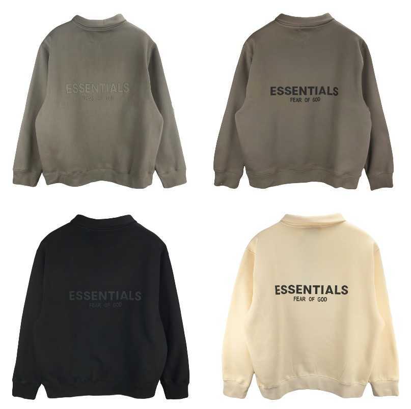 

FOG DOUBLE LINE ESS BACK LETTERS FOG REVERSE STAND NECK SWEATER FOR MEN AND WOMEN HIGH STREET LOOSE fashion brand men's Fleece Hoodie, Shipping fee