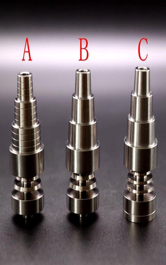 

3 Style Titanium Nail Hand Tools 10mm 14mm 18mm 6 in 1 Universal Infinity Domeless Nails Adjustable Male or Female Oil Gr21321127