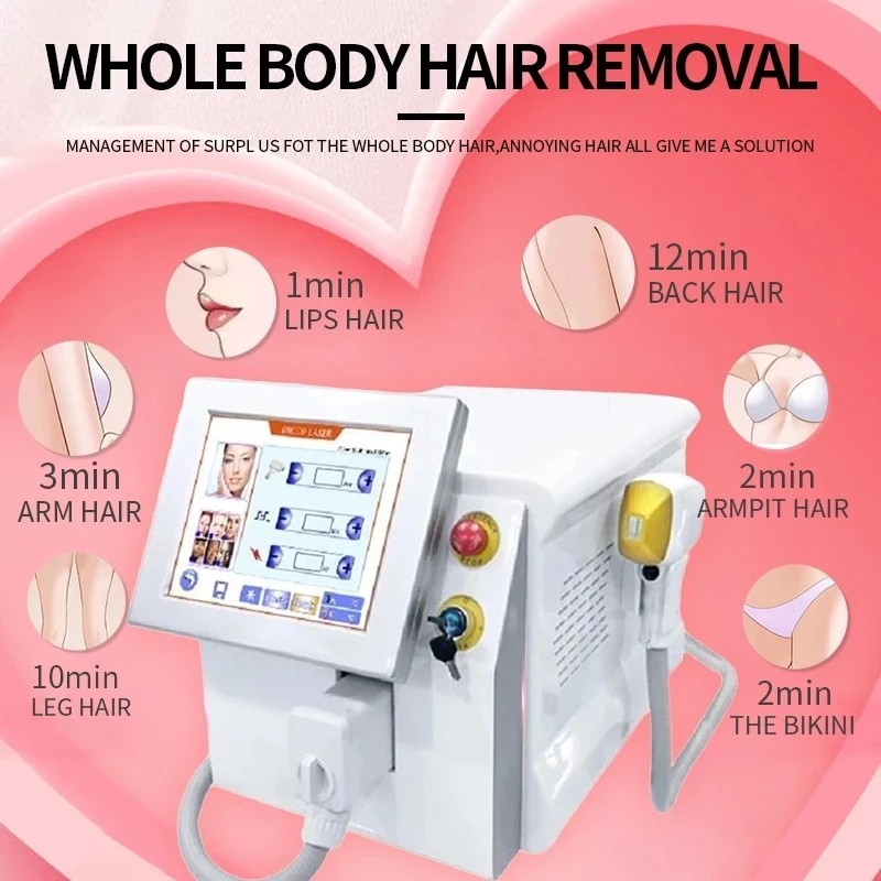 

2023 CE Certified Ice Platinum 3 Wavelength 808 755 1064nm RF Painless Laser Diode for Best Hair Removal Results