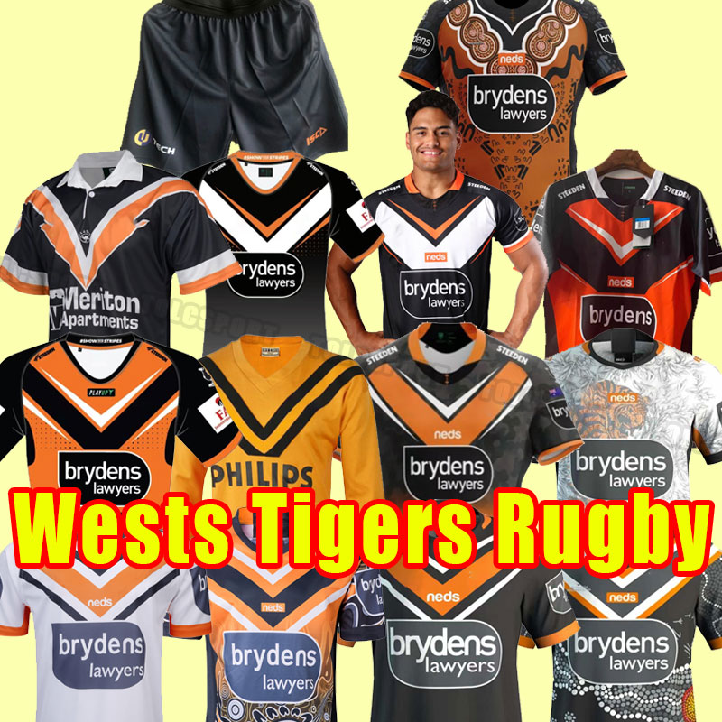 

RUGBY Jerseys Wests Tigers home away pant shorts 19 20 21 22 23 2021 2022 2023 training size S- shirt vest souvenir champion edtion Long sleeve retro, As shown