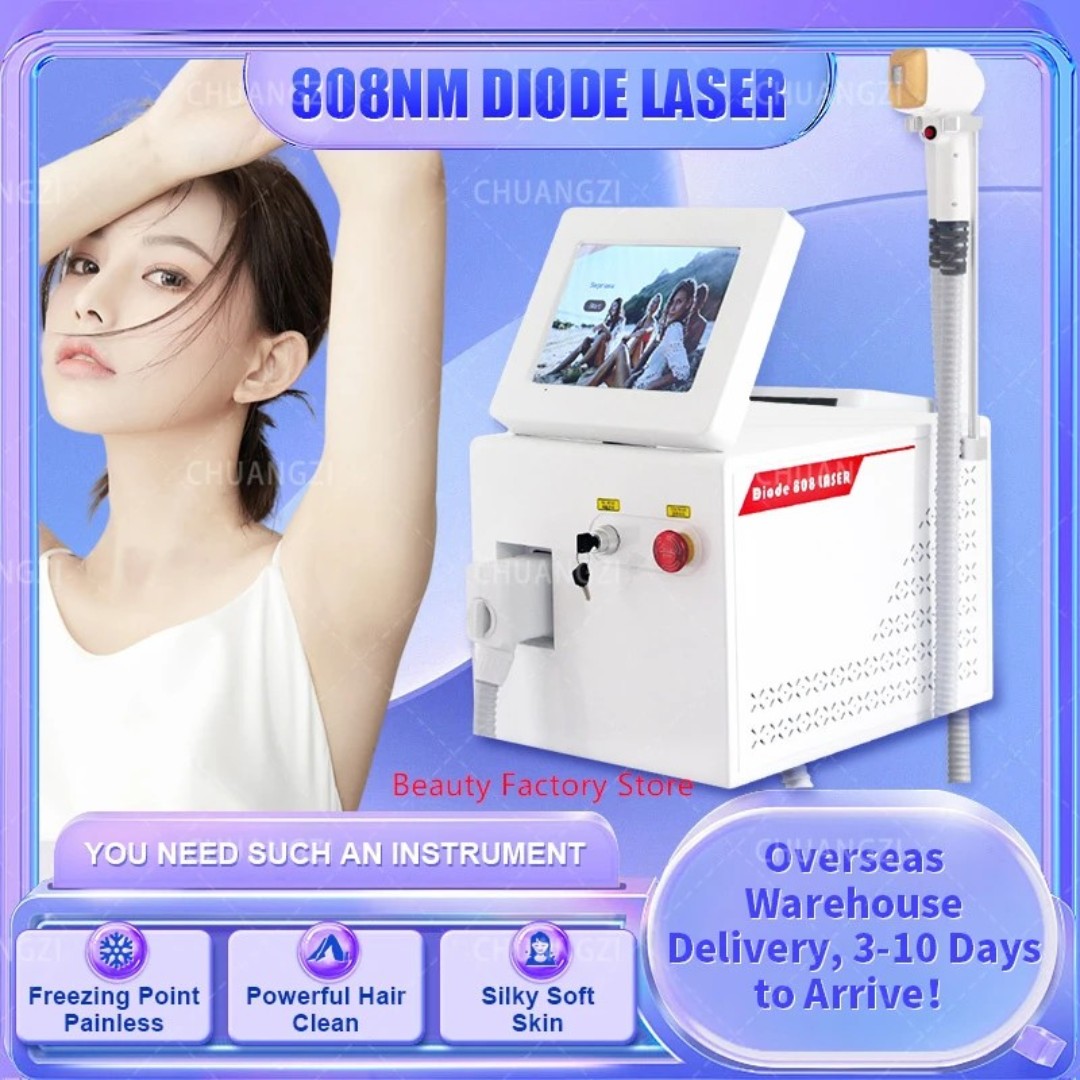 

Diode Ice Laser Hair Removal Machine 2000W 3 Wavelength 808 1064 755nm Painless Skin Care Device Permanent