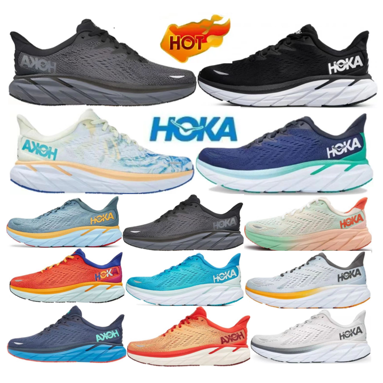 

Hoka Bondi 8 Outdoor Shoes Hokas ONE ONE Clifton 8 Black White Shock Absorbing Road Carbon x2 Men Women Running Sneakers Climbing Runner Trainers size 36-45, 23
