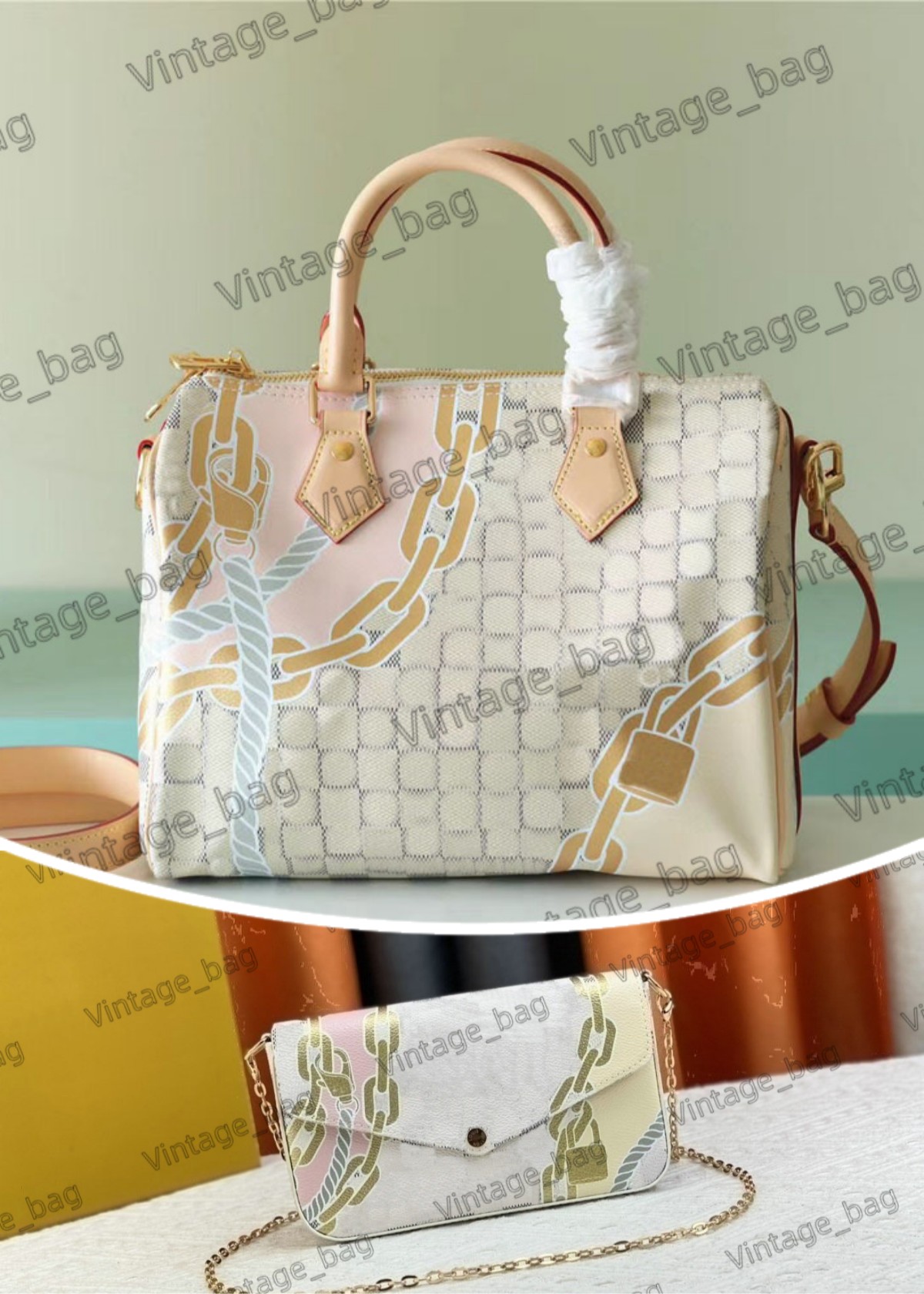 

Women Speedy Bandouliere 25 Handbag Nautical Boston Bag Checkerboard Ropes Luxurys Felicie Pochette Crossbody Shoulder Bags Adjustable Strap N40466 N40473