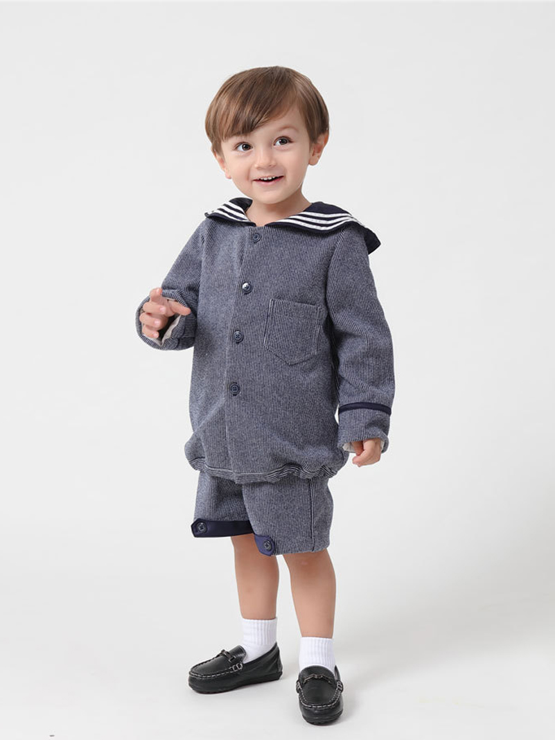 

OC 407M12# Boys' English Set Clothing Sets Vintage Navy style jacket Top quality customization and wholesale, Mono canvas