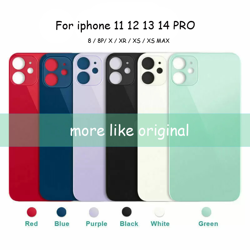 

A A A Big Hole Back Glass Housings For iPhone 8 8Plus SE X XR XS 11 12 13 14 Pro MAX PLUS Battery Rear Cover Housing