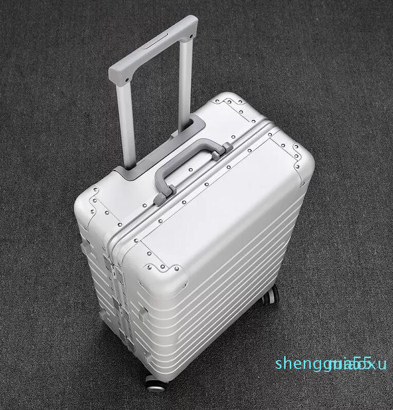 

Suitcases 100% Aluminum Alloy Pull Rod Suitcase 20/24/28inch Metal Luggage Fashionable Type Of 33