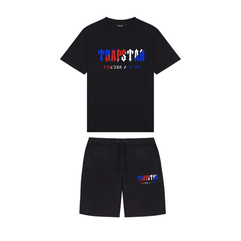 

Men's Tracksuits New trendy brand TRAPSTAR letter printed casual sportswear T-shirt set for men and women T-shirt shorts two-piece set, Customize