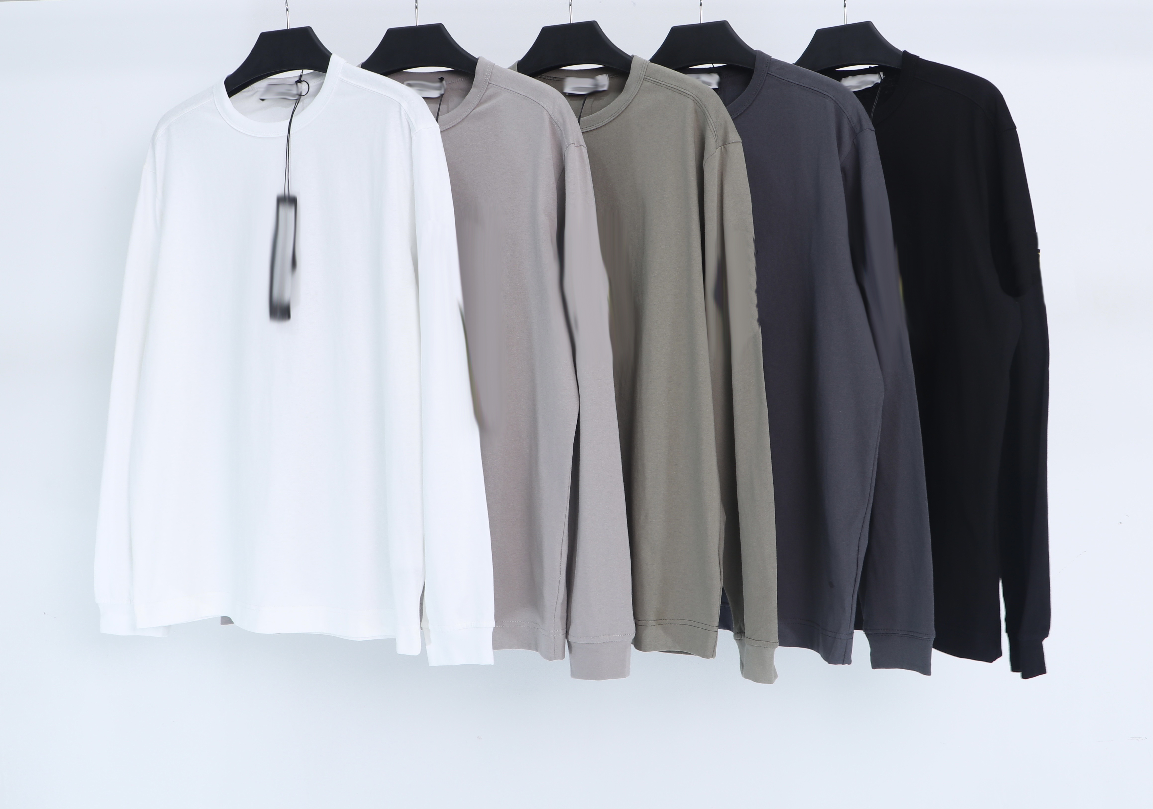 

Mens hoodie sweatshirt classic round neck designer shirt Thin base long sleeves brassard, Gray