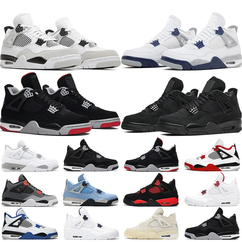 

Hot OG Military Black 4s Basketball Shoes Men Women Jumpman 4 Red Thunder Black Cat Infrared Bred University Blue Royalty Mens Trainers Sport, 50