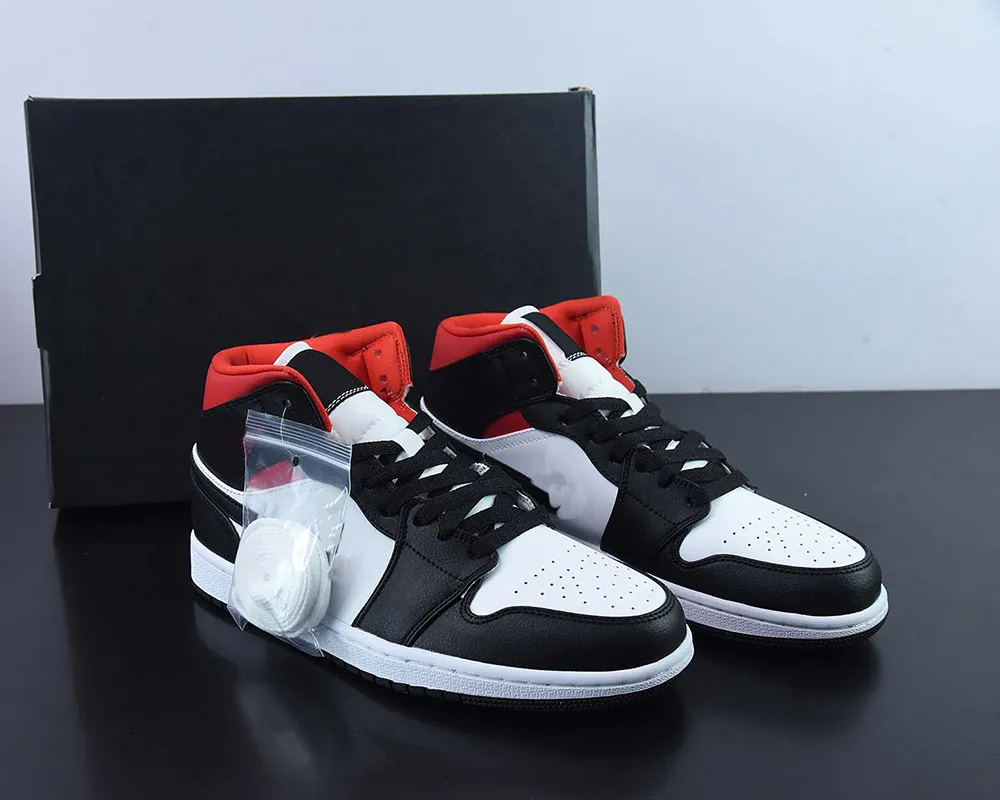 

2023 Basketball Shoes Jumpman 1 Mid Gym Red 1s Black Fire Red White Sports Outdoor Sneakers Whit Box