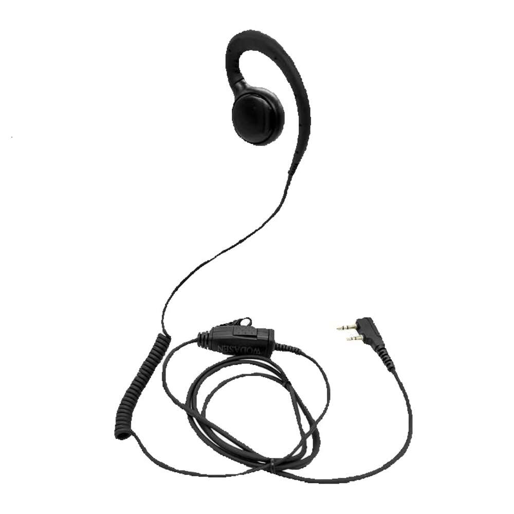 Auricular individual de 1 Cable C, walkie-talkie con Cable rizado en bobina para Baofeng BF UV 5R 5RA 5RB 5RC 5RD 5R 5RE