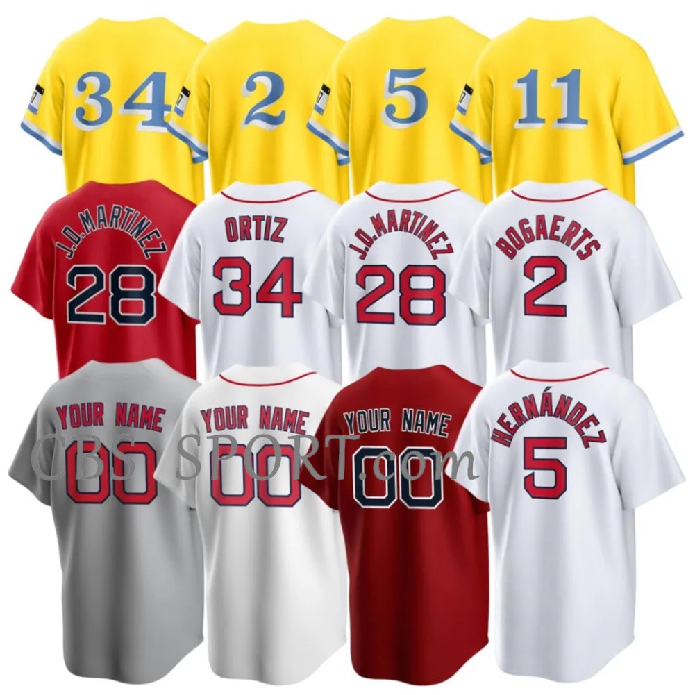 

TOP 2023 Custom -4XL 10 Trevor Story 34 David Ortiz Jersey Ted Williams J.D. Martinez Chris Sale 2 Turner 11 Rafael Devers Baseball Jerseys, Colour 9