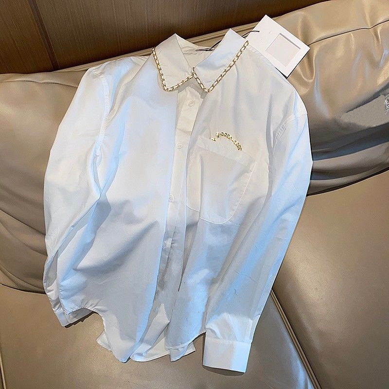 

famous extravagant brand embroidery Womens two C 23 Fashion Designer Striped Shirts Slim Business Office Ladies Button Shirt Spring Summer Long Sleeve Tops GNVS, C h a n e l