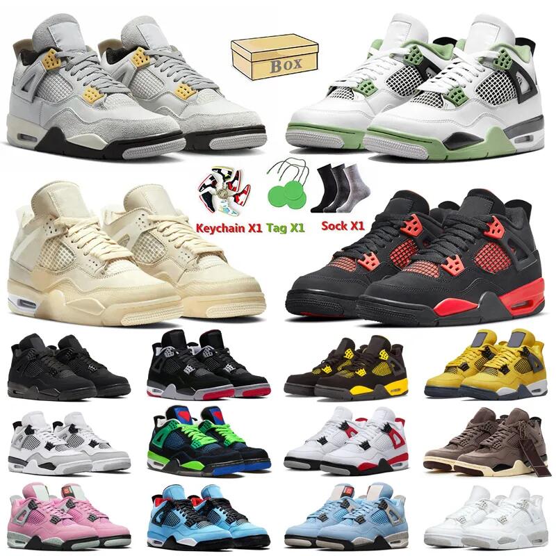 

Dress Shoes 2022 Mens Shoes Sail 4 4s Sneakers Military Black University Blue New Beginnings Atmosphere Fire Red Thunder Oreo Bordeaux Bred women Sports Trainers, 18